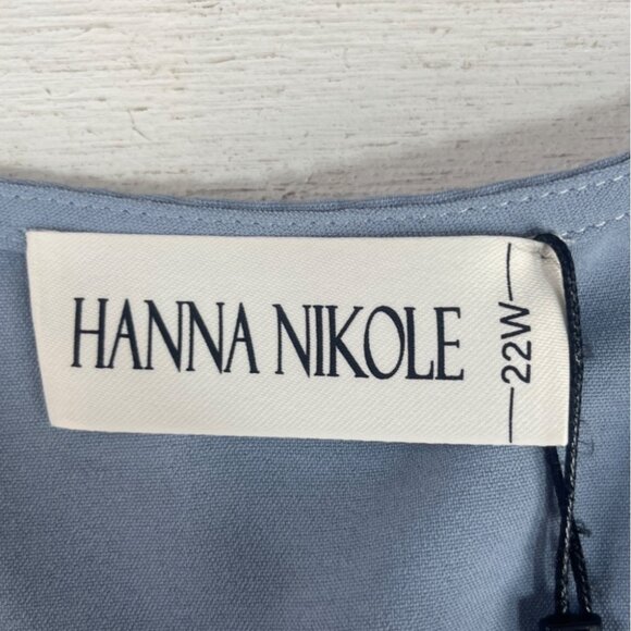 Hanna Nikole Tunic Top Womens Plus Size 22W Blue New Crochet Vneck - Picture 5 of 8